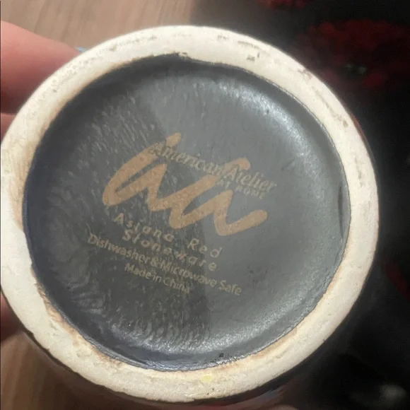 American Atelier Black and Red Floral Mug - Picture 5 of 6